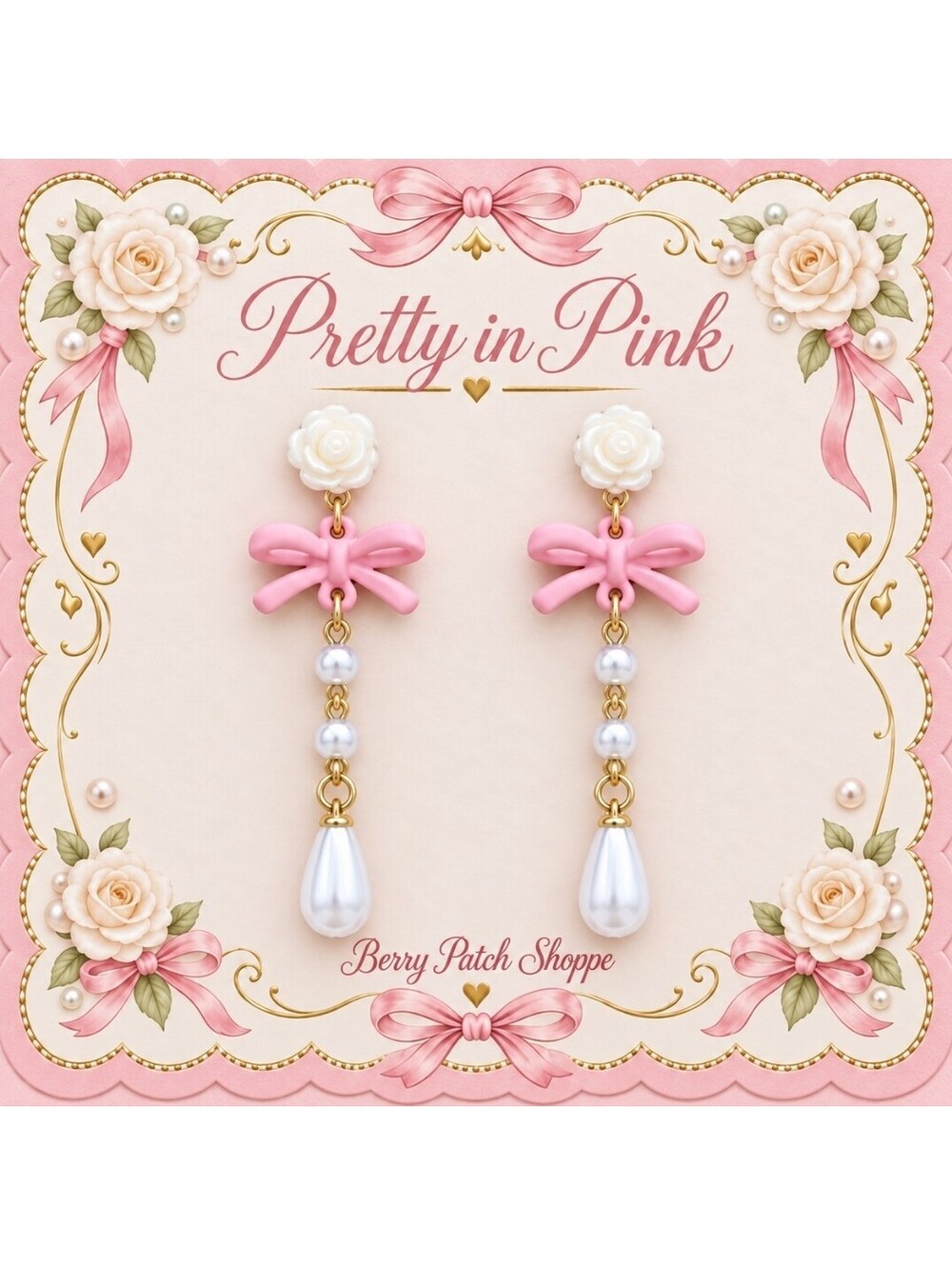 Pretty in Pink Sweetheart Valentine's Day Earrings